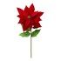 Red Velvet Poinsettia On Stem - 120cm