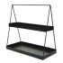 Black Metal Display Shelf - 2 Tier - 43 x 41 x 20cm