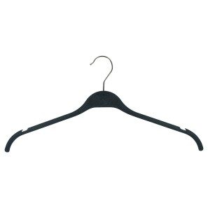 Black Marble Effect Plastic Clothes Hangers - Notched - 42cm
