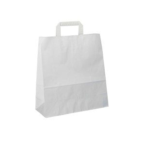 White Flat-Handle Paper Carrier Bags
